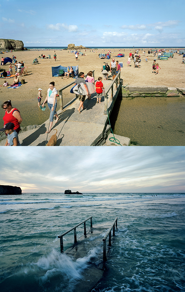Low tide and high tide at Perranporth, Cornwall in the U.K. (Photo: Tides: ...