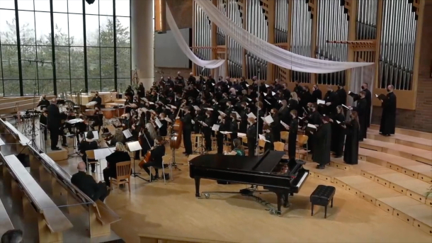 The premiere performance of Lament of the Earth featured the National Lutheran Choir, the Minnesota Boychoir, a string section and percussion section. (Photo: courtesy of Flight Creative Media)